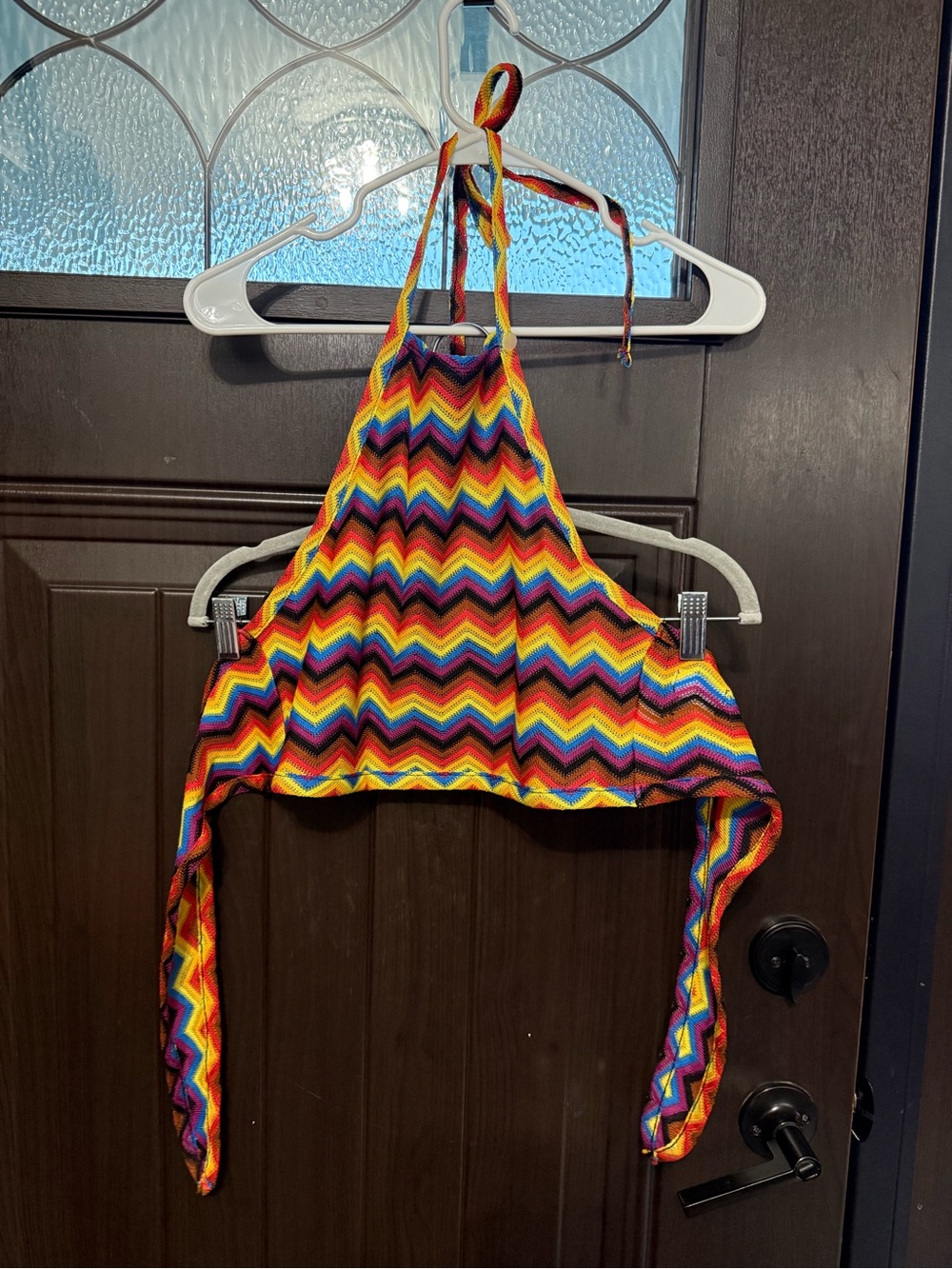 Target Rainbow Chevron Halter Crop Top - Red Yellow Blue Green Purple Black